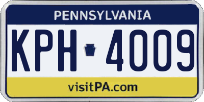 PA license plate KPH4009