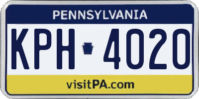 PA license plate KPH4020