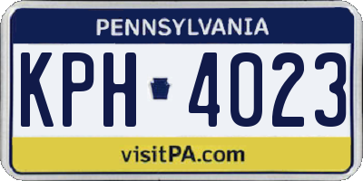 PA license plate KPH4023
