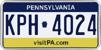 PA license plate KPH4024