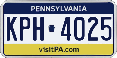 PA license plate KPH4025