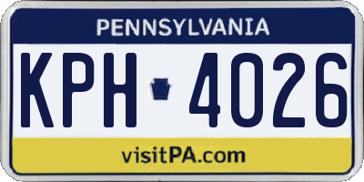 PA license plate KPH4026