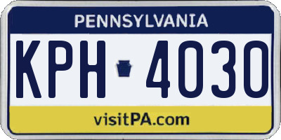 PA license plate KPH4030