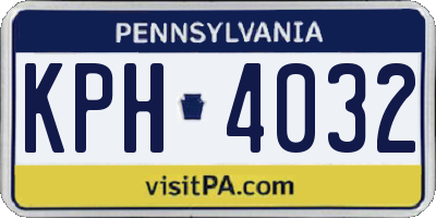 PA license plate KPH4032