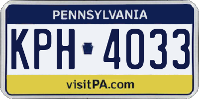 PA license plate KPH4033