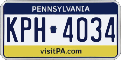 PA license plate KPH4034