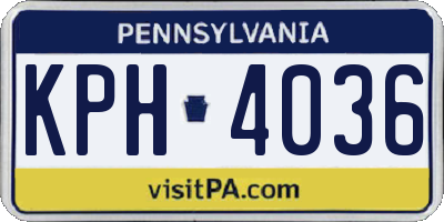 PA license plate KPH4036