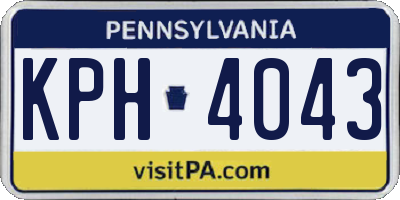 PA license plate KPH4043