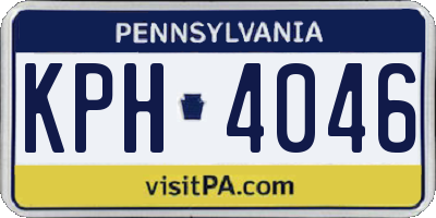 PA license plate KPH4046