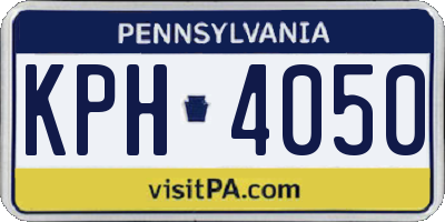 PA license plate KPH4050
