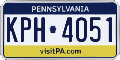 PA license plate KPH4051