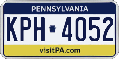 PA license plate KPH4052