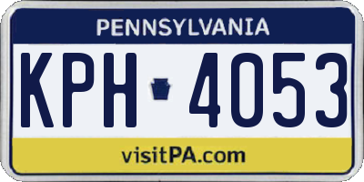 PA license plate KPH4053