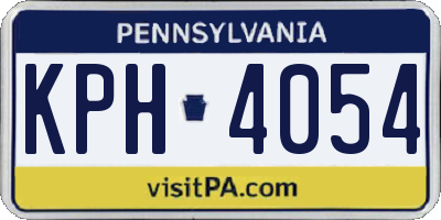 PA license plate KPH4054