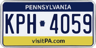 PA license plate KPH4059