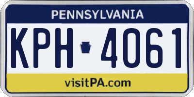 PA license plate KPH4061