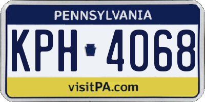 PA license plate KPH4068