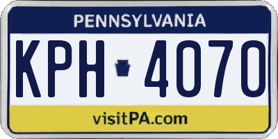 PA license plate KPH4070