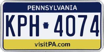 PA license plate KPH4074