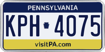 PA license plate KPH4075