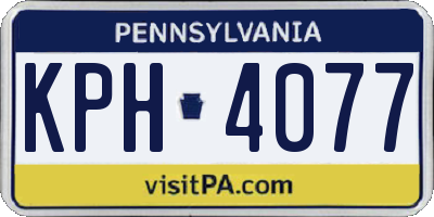 PA license plate KPH4077