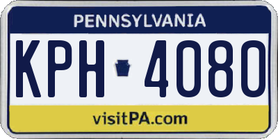 PA license plate KPH4080