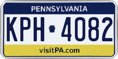 PA license plate KPH4082