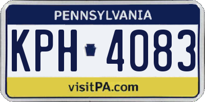 PA license plate KPH4083