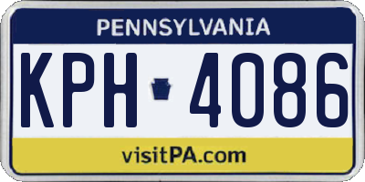 PA license plate KPH4086