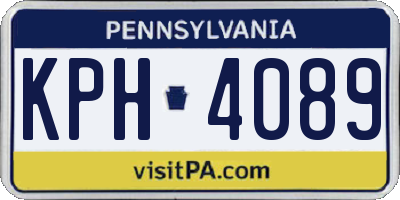 PA license plate KPH4089
