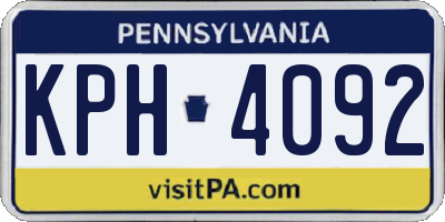 PA license plate KPH4092
