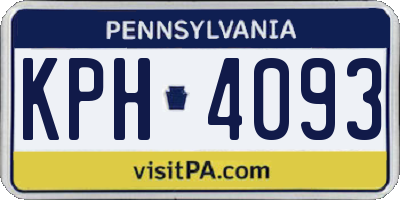 PA license plate KPH4093