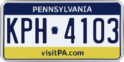PA license plate KPH4103