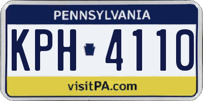 PA license plate KPH4110