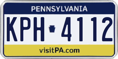 PA license plate KPH4112
