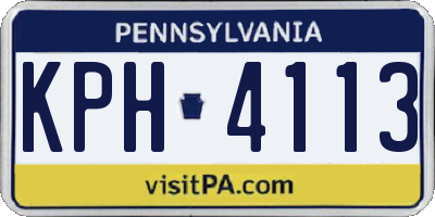 PA license plate KPH4113