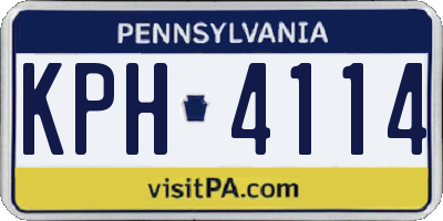 PA license plate KPH4114