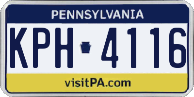 PA license plate KPH4116