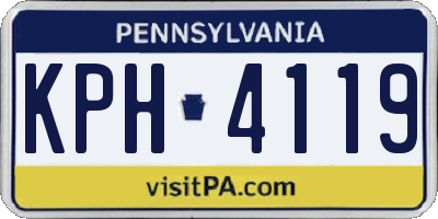 PA license plate KPH4119