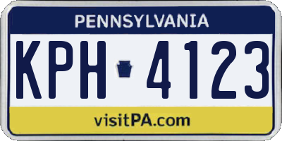 PA license plate KPH4123