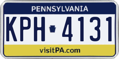 PA license plate KPH4131