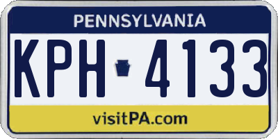 PA license plate KPH4133