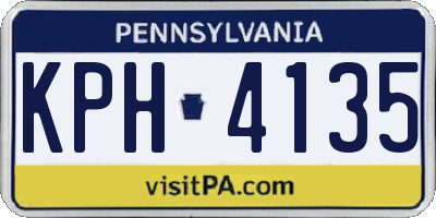 PA license plate KPH4135