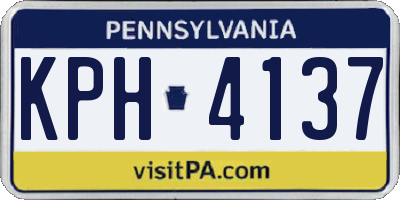 PA license plate KPH4137