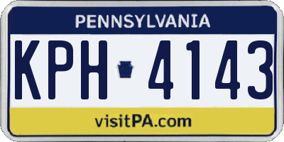PA license plate KPH4143