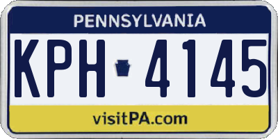 PA license plate KPH4145