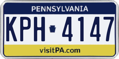 PA license plate KPH4147