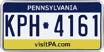 PA license plate KPH4161
