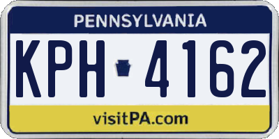 PA license plate KPH4162