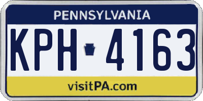 PA license plate KPH4163